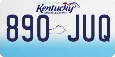KY license plate 890JUQ