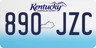 KY license plate 890JZC