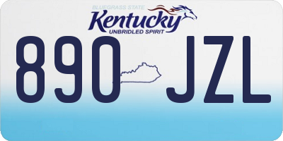 KY license plate 890JZL