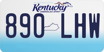 KY license plate 890LHW