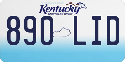 KY license plate 890LID