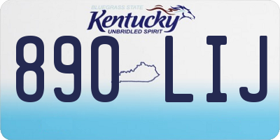 KY license plate 890LIJ