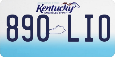 KY license plate 890LIO