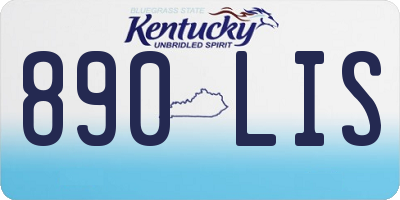 KY license plate 890LIS