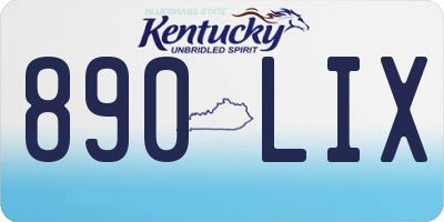 KY license plate 890LIX