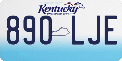 KY license plate 890LJE