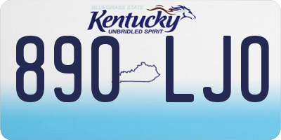 KY license plate 890LJO