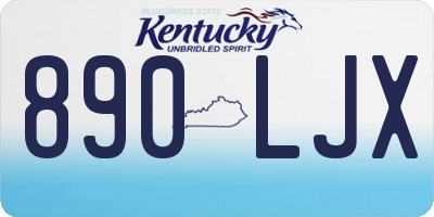KY license plate 890LJX