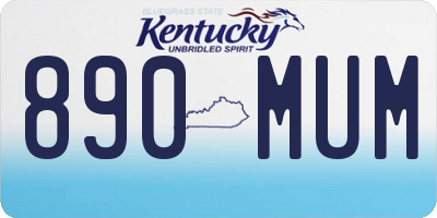 KY license plate 890MUM