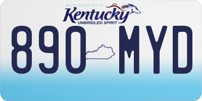 KY license plate 890MYD