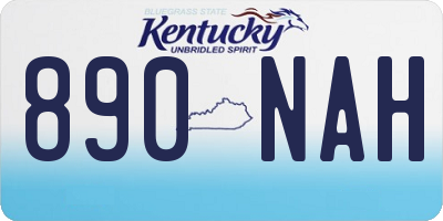 KY license plate 890NAH