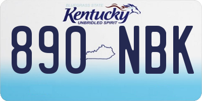 KY license plate 890NBK