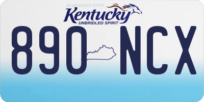 KY license plate 890NCX