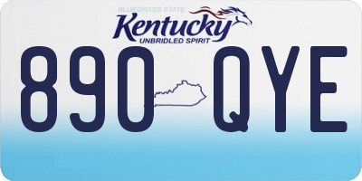 KY license plate 890QYE