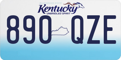 KY license plate 890QZE