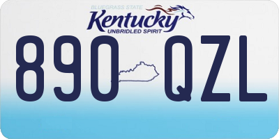 KY license plate 890QZL