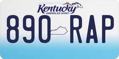 KY license plate 890RAP