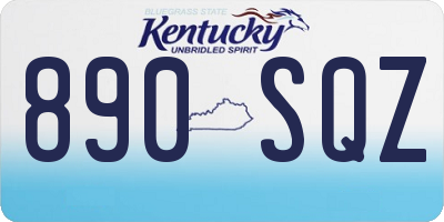 KY license plate 890SQZ