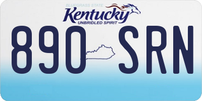 KY license plate 890SRN