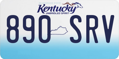 KY license plate 890SRV