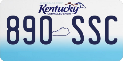 KY license plate 890SSC