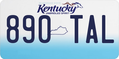 KY license plate 890TAL