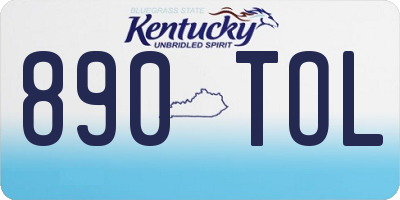 KY license plate 890TOL