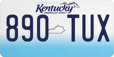 KY license plate 890TUX