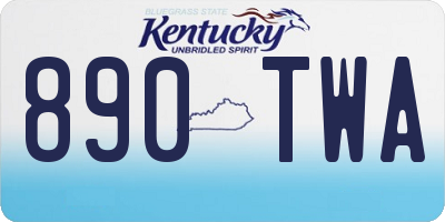 KY license plate 890TWA