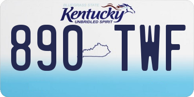KY license plate 890TWF