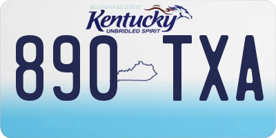 KY license plate 890TXA