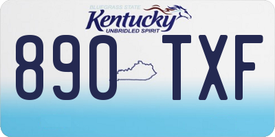 KY license plate 890TXF