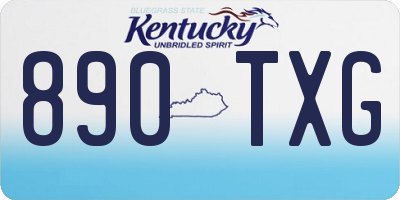 KY license plate 890TXG