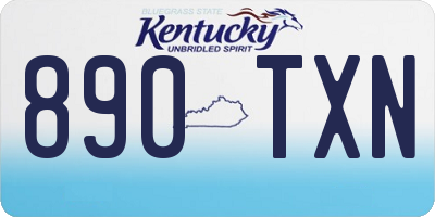 KY license plate 890TXN