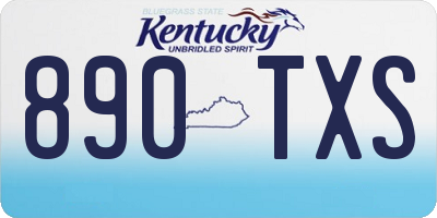 KY license plate 890TXS
