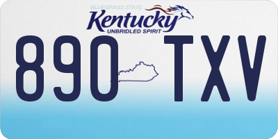 KY license plate 890TXV