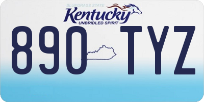 KY license plate 890TYZ