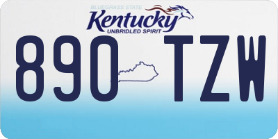 KY license plate 890TZW