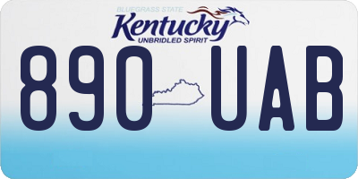 KY license plate 890UAB