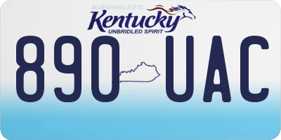 KY license plate 890UAC