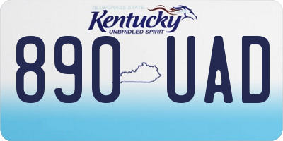 KY license plate 890UAD
