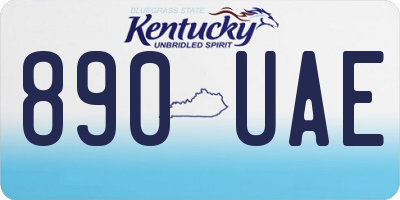 KY license plate 890UAE