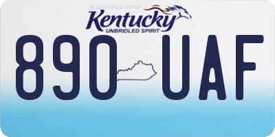 KY license plate 890UAF