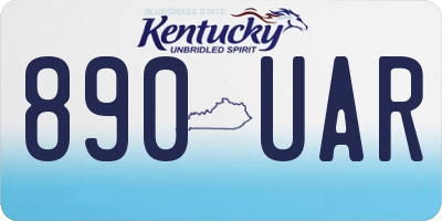KY license plate 890UAR