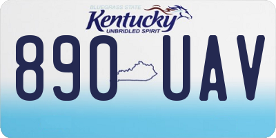KY license plate 890UAV