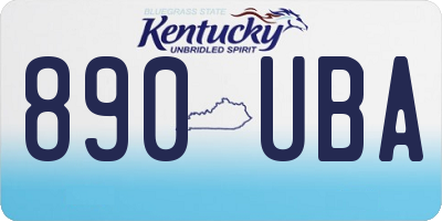 KY license plate 890UBA