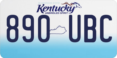 KY license plate 890UBC