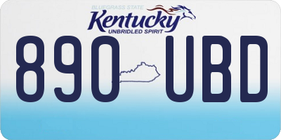 KY license plate 890UBD