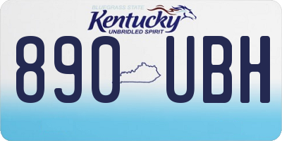 KY license plate 890UBH