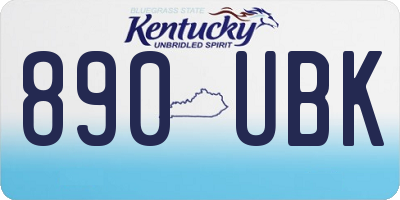 KY license plate 890UBK